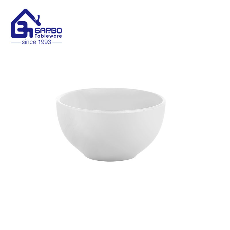 Stock white ceramic rice bowl OEM design stoneware noodle bowls set 
