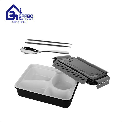 Conjunto de armazenamento de alimentos para crianças adultas Lancheira 304 Bento Box de aço inoxidável com pauzinhos de colher