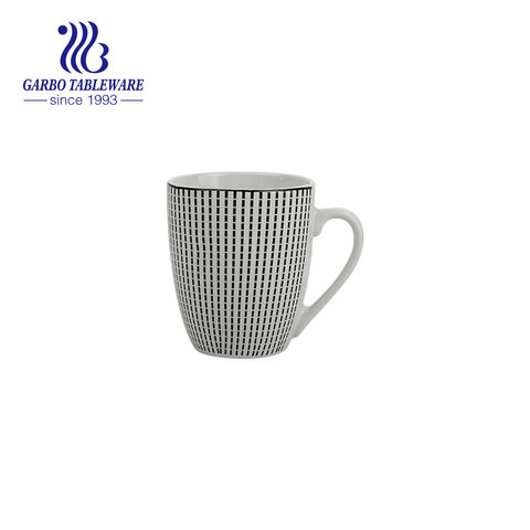 Clear white ceramic coffee mug with special heart sahpe handle stoneware drinking cup