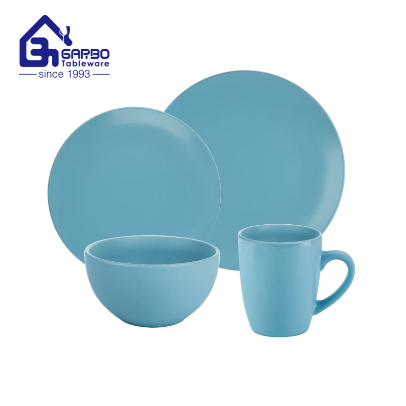 Conjunto de jantar de cerâmica 16 peças de porcelana da série europa prato de sopa e conjunto de caneca de café de prato plano