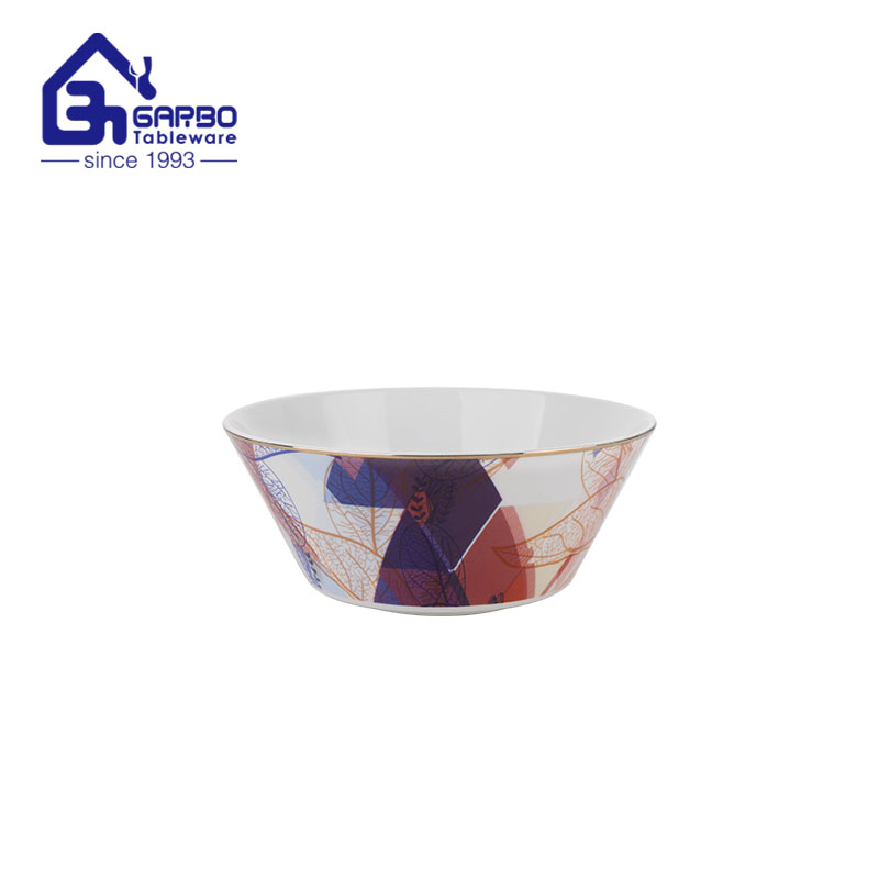 640ml bone china bowl with outside customized decal for home