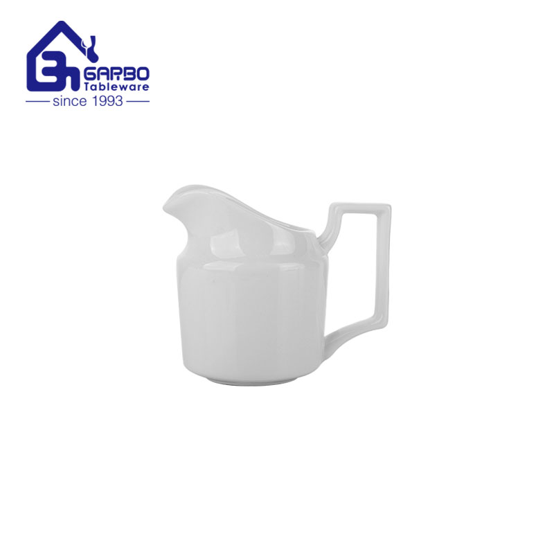 Jarro de leite de porcelana fina branco pote de leite de porcelana Creamer Jarro com alça 9.7 onças