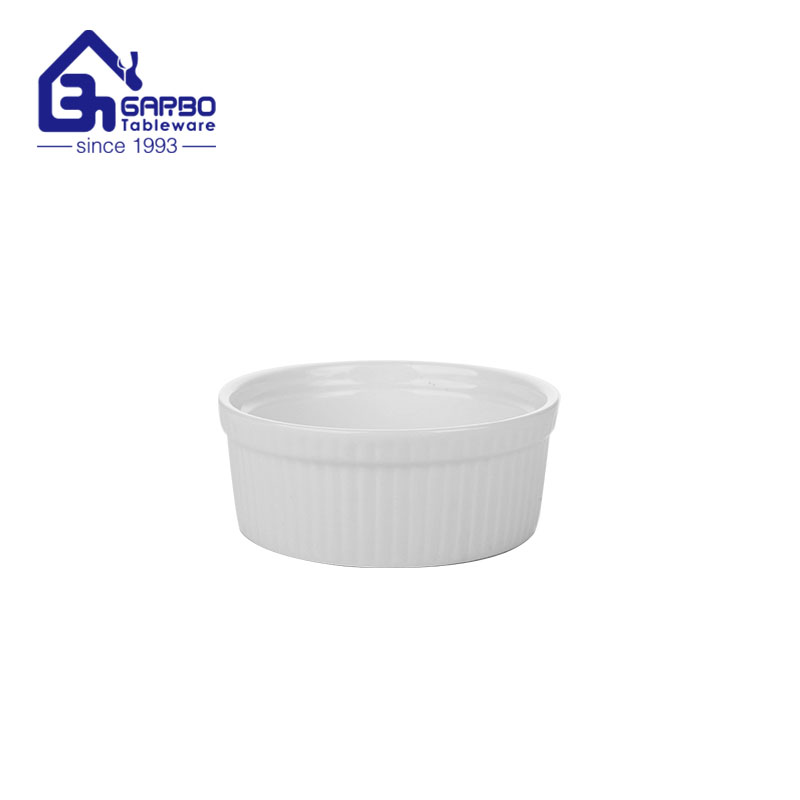 4.5inch strong ceramic bowl  stock round porcelain food bowls set clear white engraved bowl