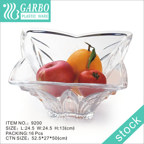 strong durable 12inch clear wholesale plastic bowl in leaf shape