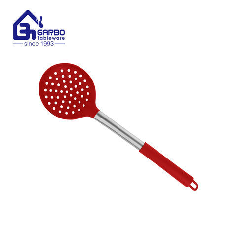 big discount red color kitchen tools  silicone soup spoons