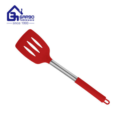 grande remise outils de cuisine de couleur rouge cuillères à soupe en silicone