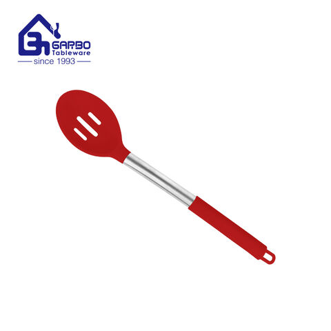 gran descuento utensilios de cocina de color rojo cucharas de sopa de silicona