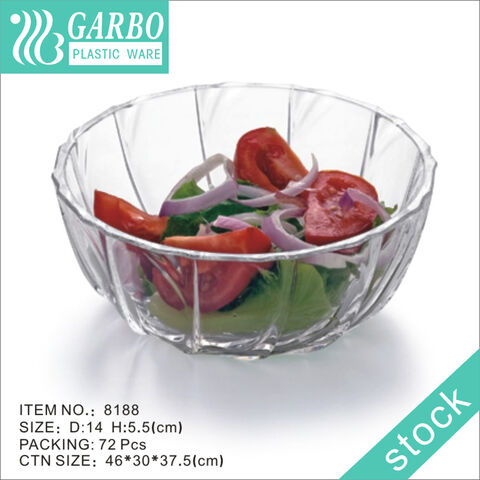 Reusable Clear Plastic Salad and Serving 5.5 inch Bowls