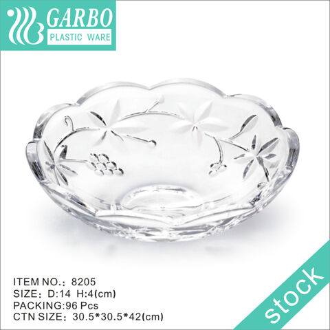 Reusable Clear Plastic Salad and Serving 5.5 inch Bowls