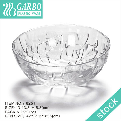 Reusable Clear Plastic Salad and Serving 5.5 inch Bowls