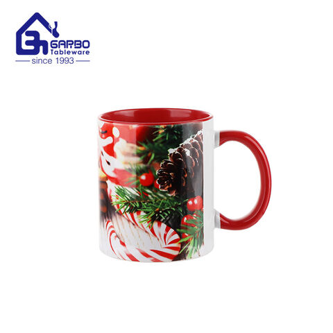 350ml ceramic water drinking mug with customized decal for wholesale