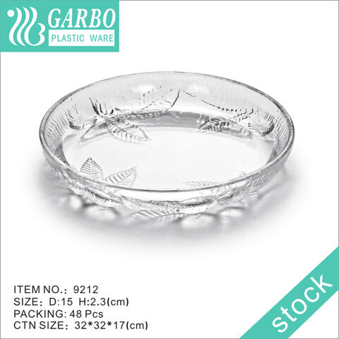 Glassy texture salad plate transparent in stock