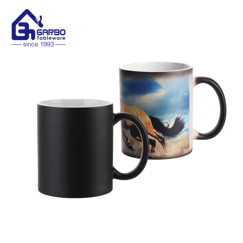 350ml heated color changing ceramic coffee mugs