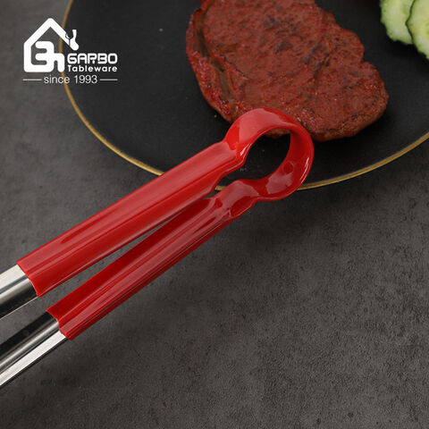 410 Stainless Steel Food Tong Machine Polish Cheap Bulk Pack Kitchen Barbecue Beef Tongs 