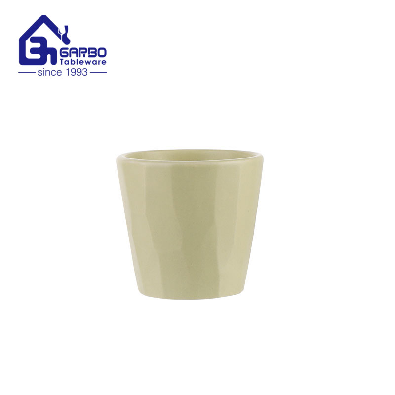 Светло-желтые выгравированные керамические чашки чашки 5оз чая кофе керамогранита