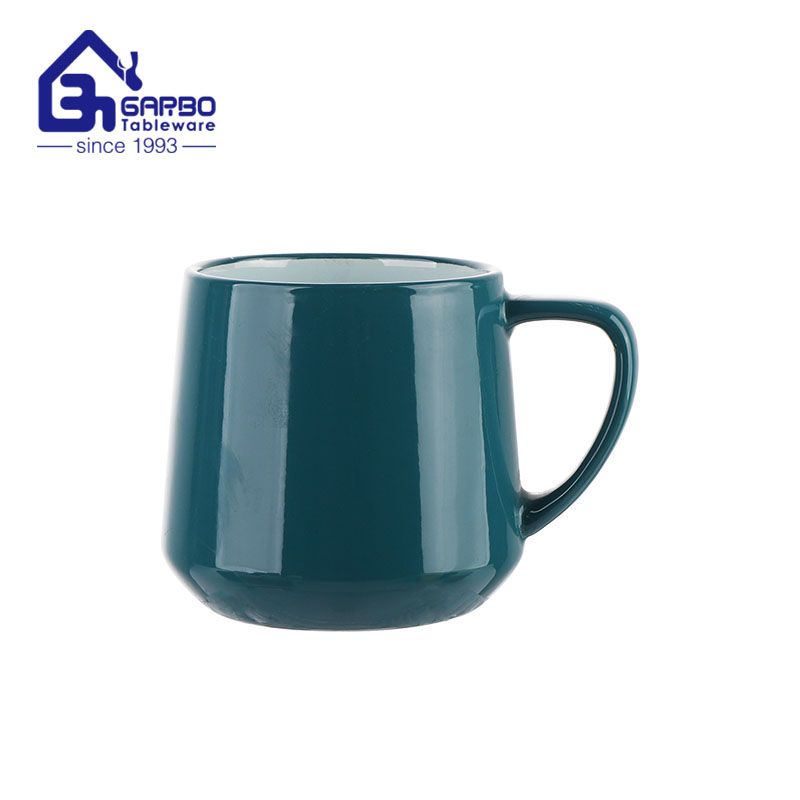 Retro Green 19oz Ceramic Coffee Mug Tea Milk  Cup with Handle stoneware cup 