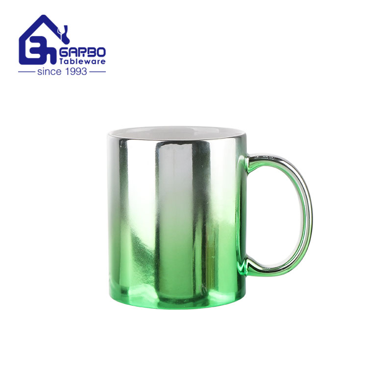Handmade ceramic coffee mug 350ml rainbow design water stoneware cup with handle 