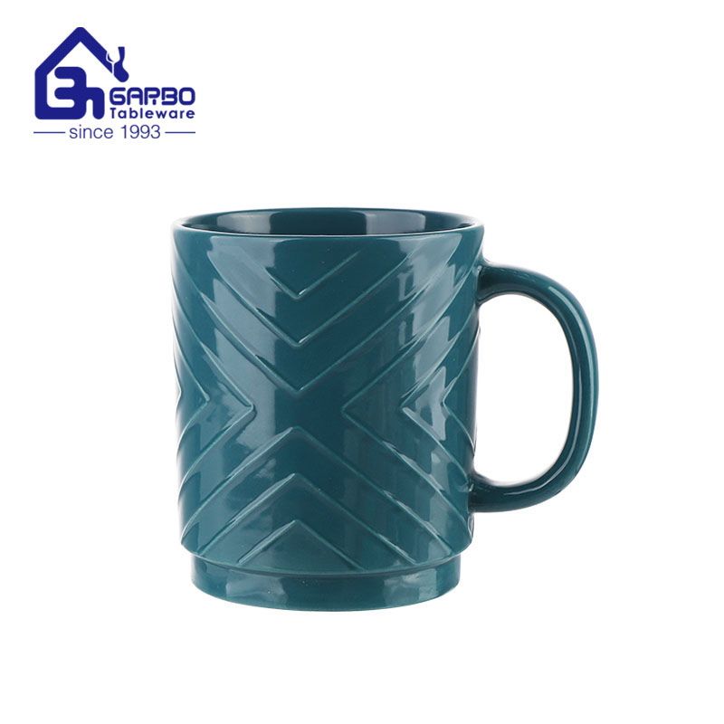 Purple premium porcelain tea cup with handle