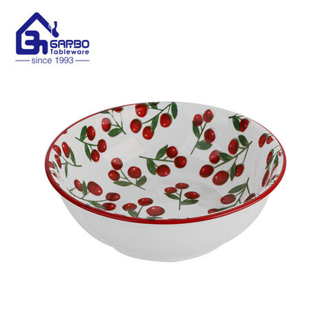 Cherry print fresh porcelain bowl big ceramic bowl set table kitchenware