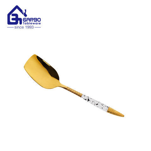 Heat resistant 201ss kitchen meat fork with gold plating