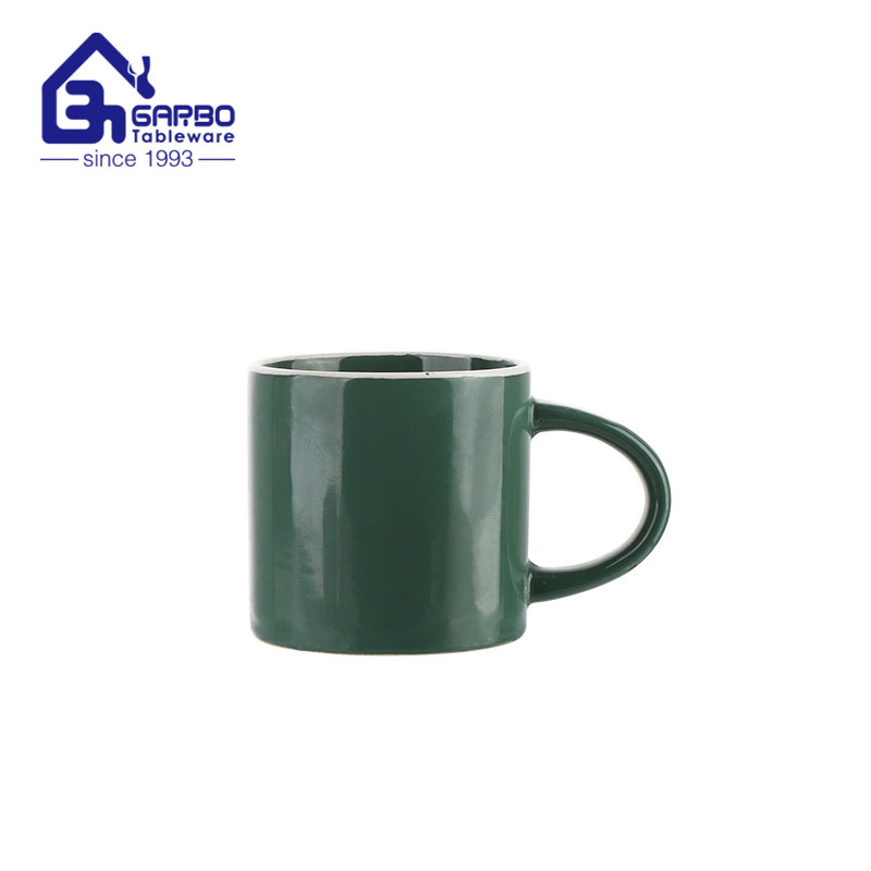 9oz manufacturer China dark green ceramic tea mug 