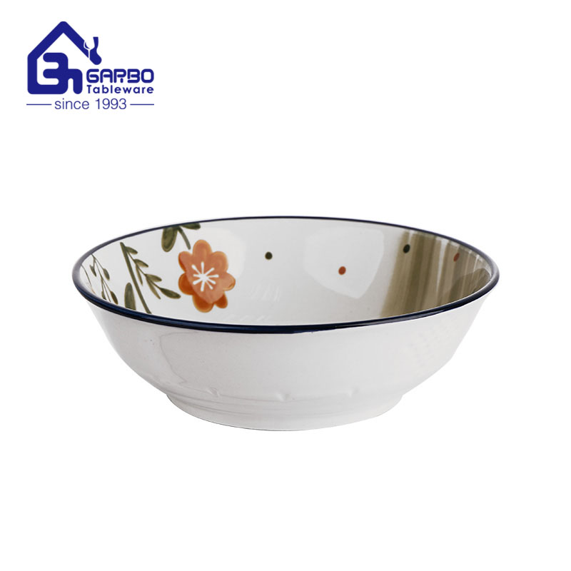 7 inch eco-friendly decorative printing porcelain salad bowl 