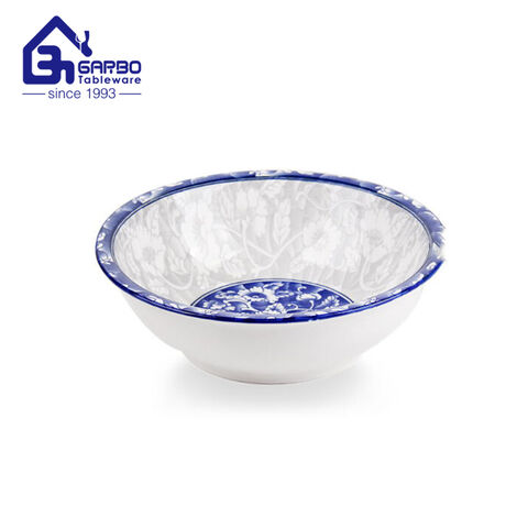 Engraved 4.5 inch  porcelain rice bowl small ceramic bowls with color print dinnerware