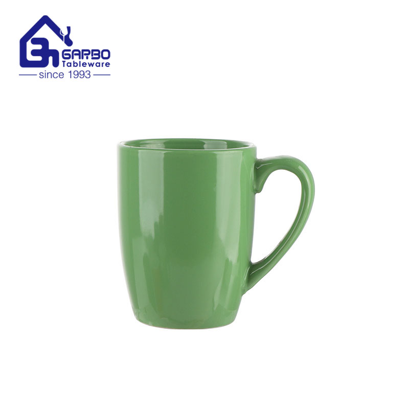 Stoneware 350ml mug with bright yellow color for drinking coffee in office