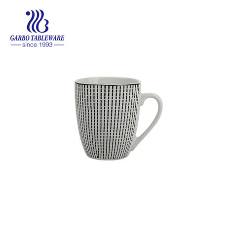 Caneca de café redonda de cerâmica de cor azul conjunto de canecas de água de grés doméstico