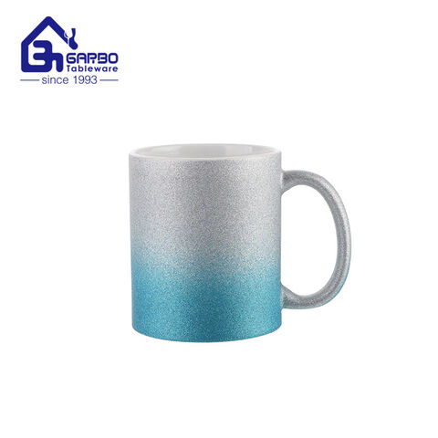 Sublimation 350 ml nouvelle mode gris bleu double couleur porcelaine tasses à expresso