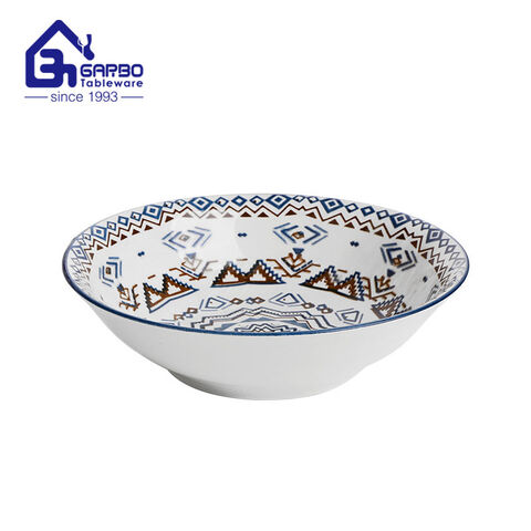 850ml porcelain bowl with underglazed decal for wholesale