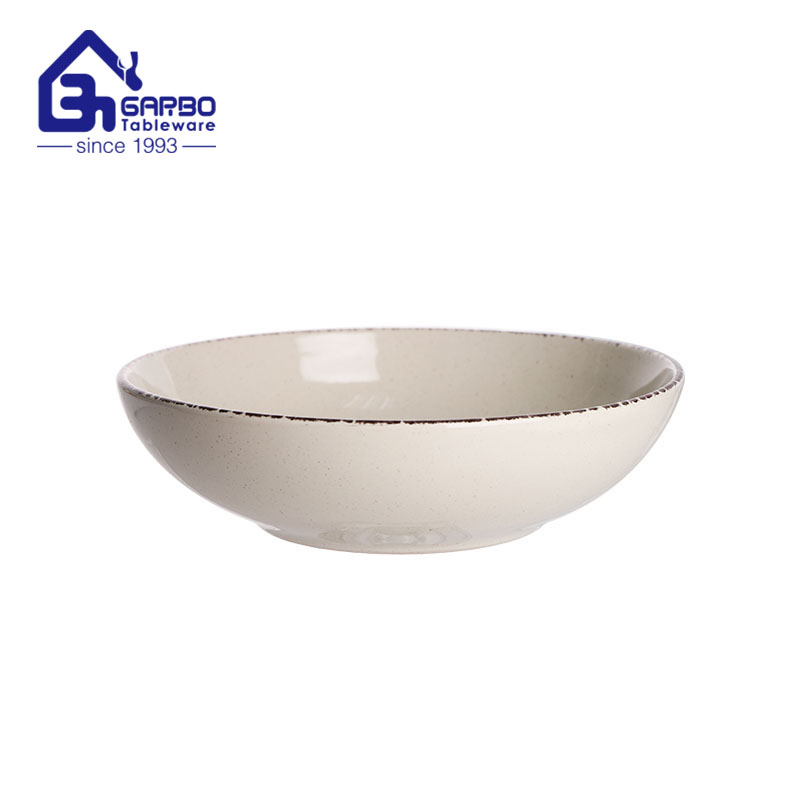 8 inch color glazed stoneware ceramic soup bowl noodle bowl factory in China