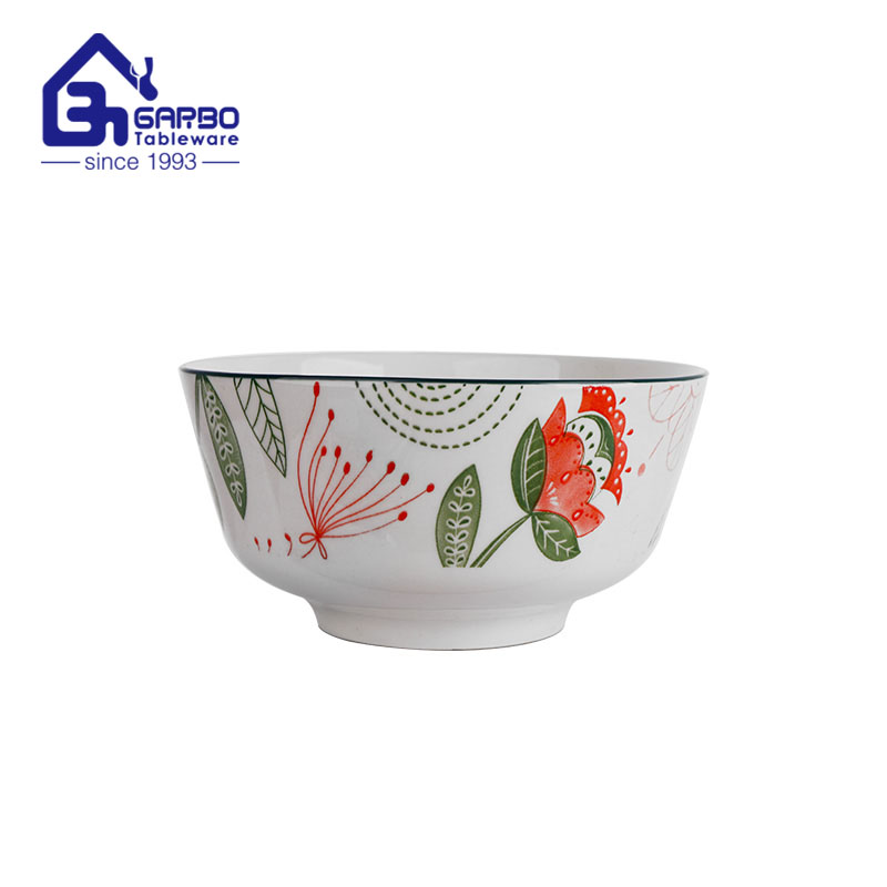 640ml ceramic bowl factory wholesale white porcelain cereal bowls OEM printing design