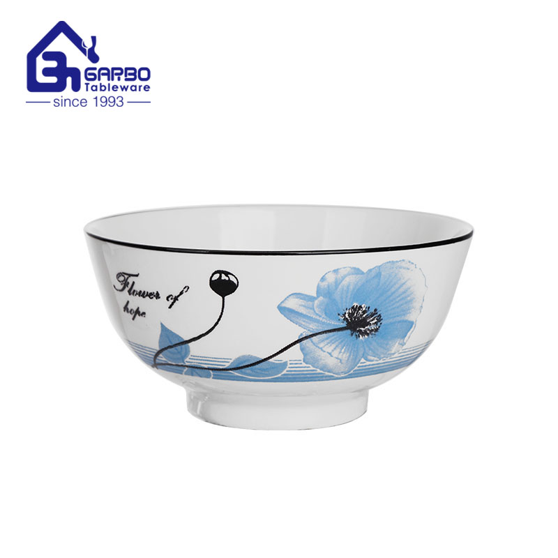 720ml ceramic rice bowl with underglazed decal for wholesale