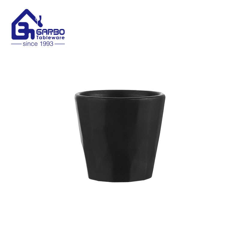 350ml color glazed ceramic mug with brown rim supplier in China