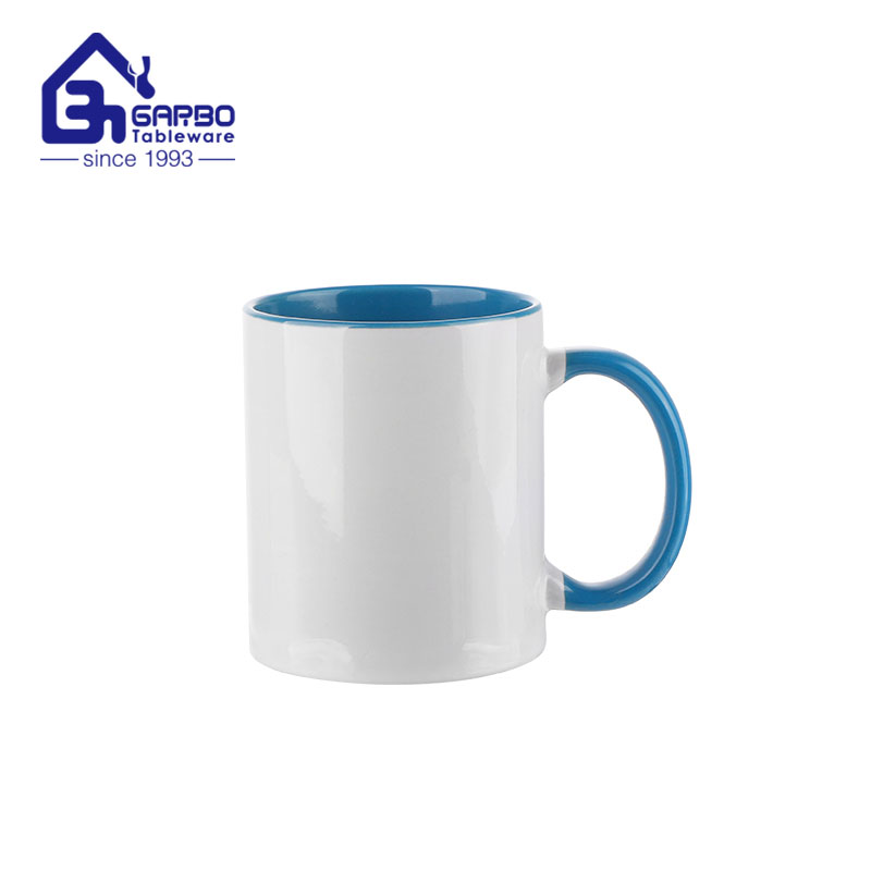 Caneca de água de grés com alça de cor fresca canecas de café de cerâmica para escritório e casa