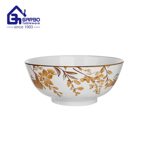 6 inch logo design Printing white porcelain bowl 350ml ceramic Salad Bowls and Serving Bowls 