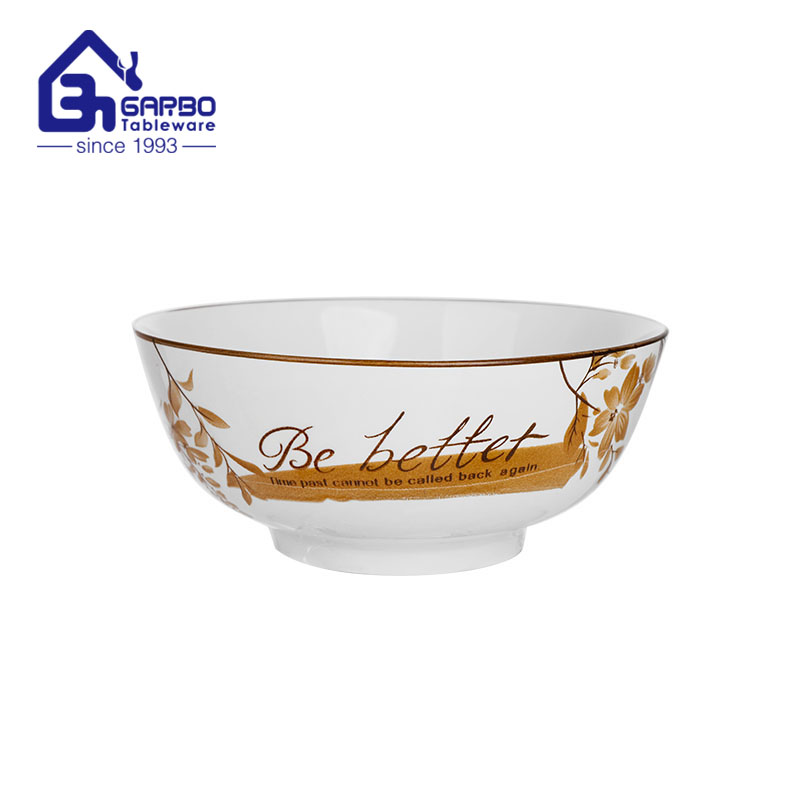 6 inch logo design Printing white porcelain bowl 350ml ceramic Salad Bowls and Serving Bowls 