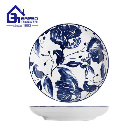 Bulk order 8inch fancy printing design sublimation porcelain deep plate