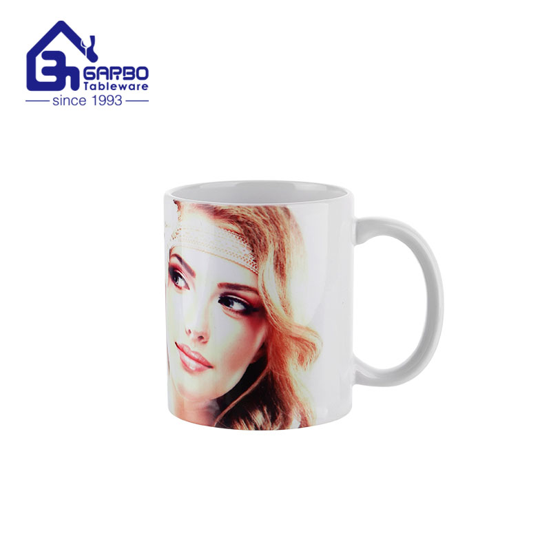 350ml ceramic mug with inner and handle black supplier in China