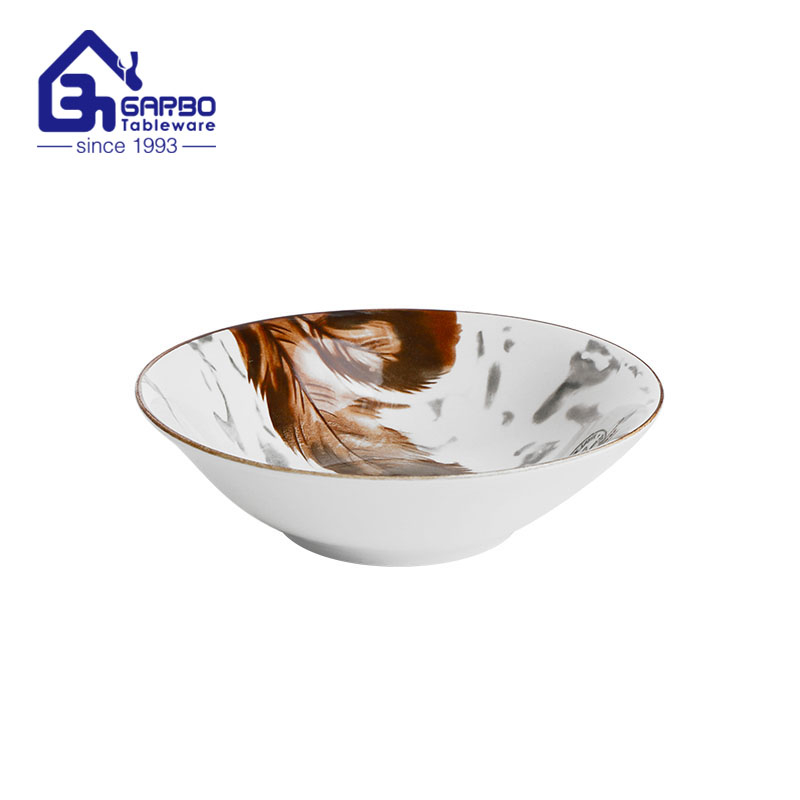 Assiette creuse en porcelaine 186 mm avec impression sous couverte personnalisable