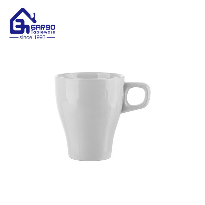 Bulk order 300ml ceramic coffee mug with special handle