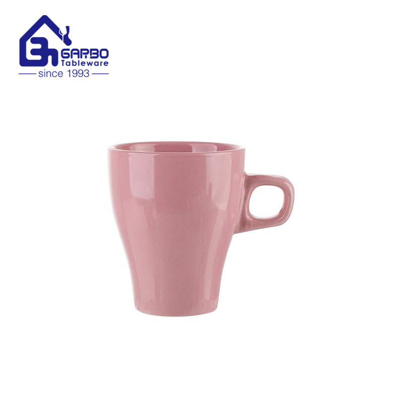 Bulk order 300ml ceramic coffee mug with special handle