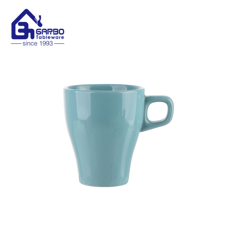 Bulk order 300ml ceramic coffee mug with special handle