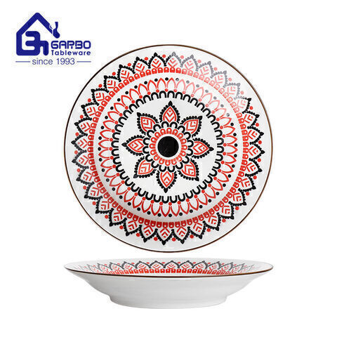 8 inch nice printing design soup plate manufacturer in China