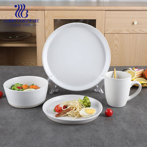 Service de vaisselle en céramique de 24 pièces, avec bol et plat, tasse en grès et assiettes rondes, ensembles de cuisine