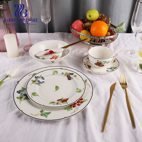 24 pieces ceramic dinnerware set with bowl and dish stoneware mug and round plate kitchen sets