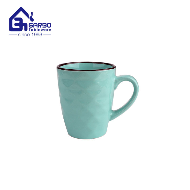 Fabricant de tasse en céramique de couleur gris clair de 390 ml en Chine