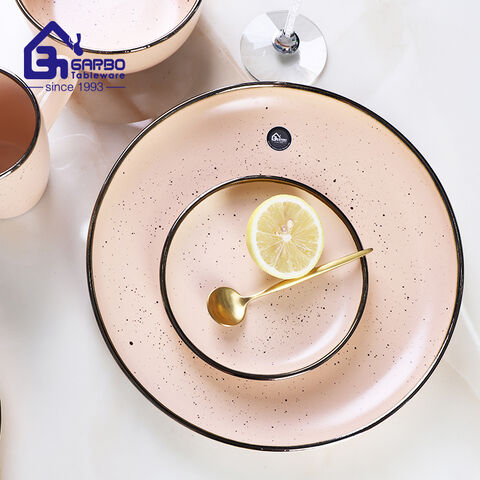 bonbon beiger 10.7 inch round flat ceramic dinner plate stoneware serving dish 