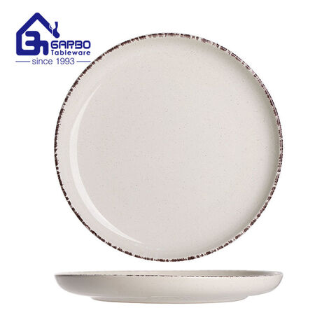 Plato de comida profunda de porcelana, servicio de mesa de hotel, placa de cerámica de 7 pulgadas con estampado de flores